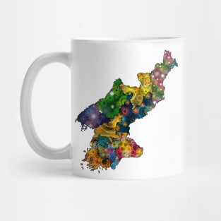 Spirograph Patterned North Korea Provinces Map Mug